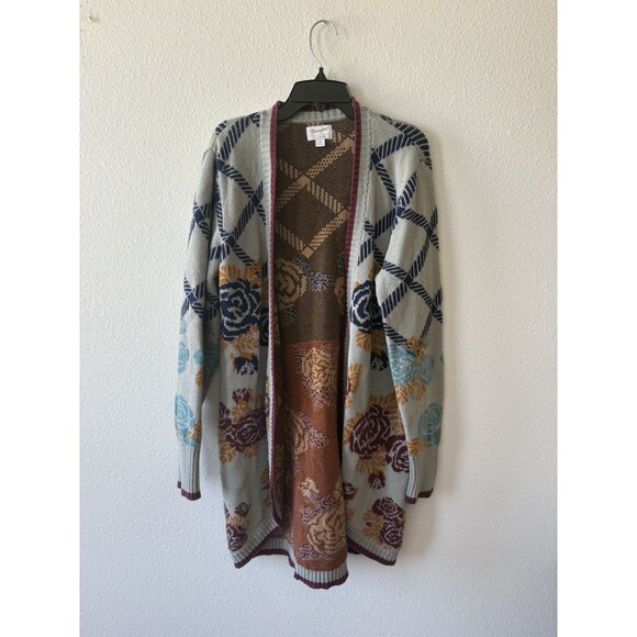 Vintage Wrangler Women’s Knitwear Cardigan Retro Pattern Grey Size Medium - Picture 1 of 4